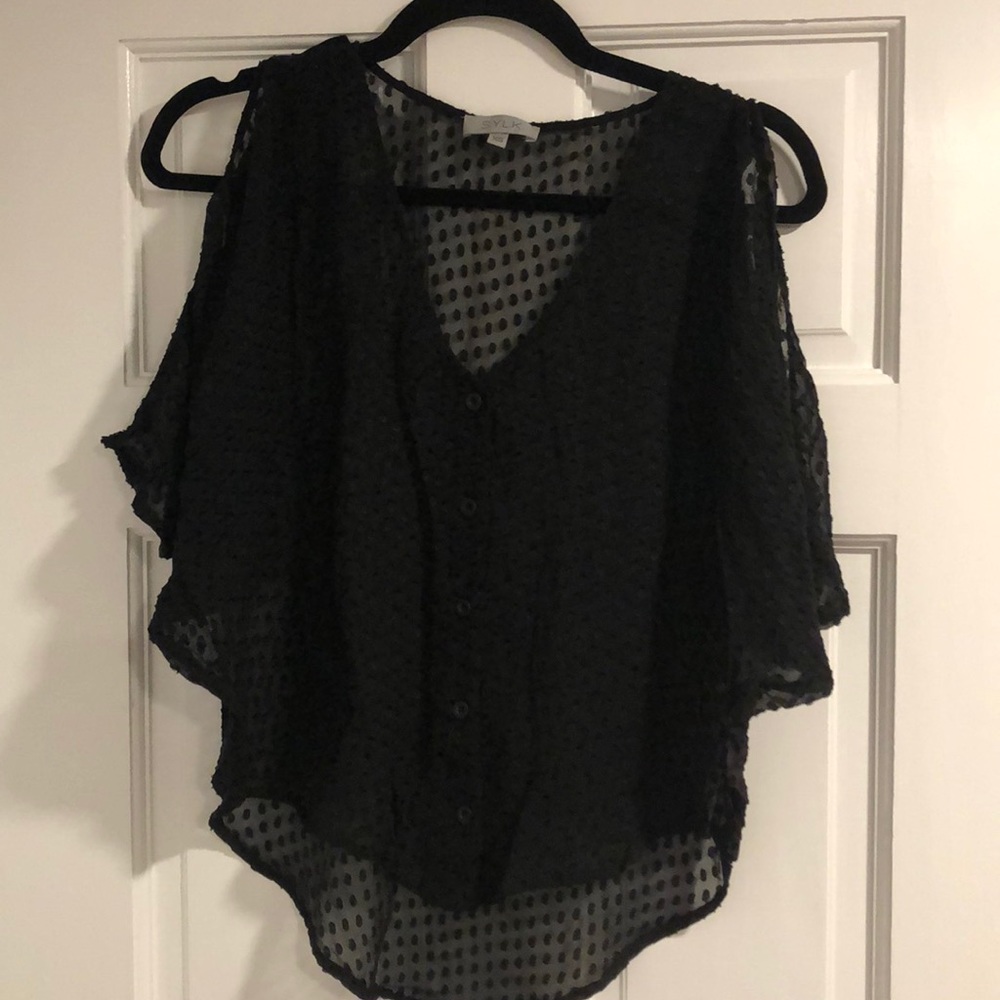 Black Cold Shoulder Blouse